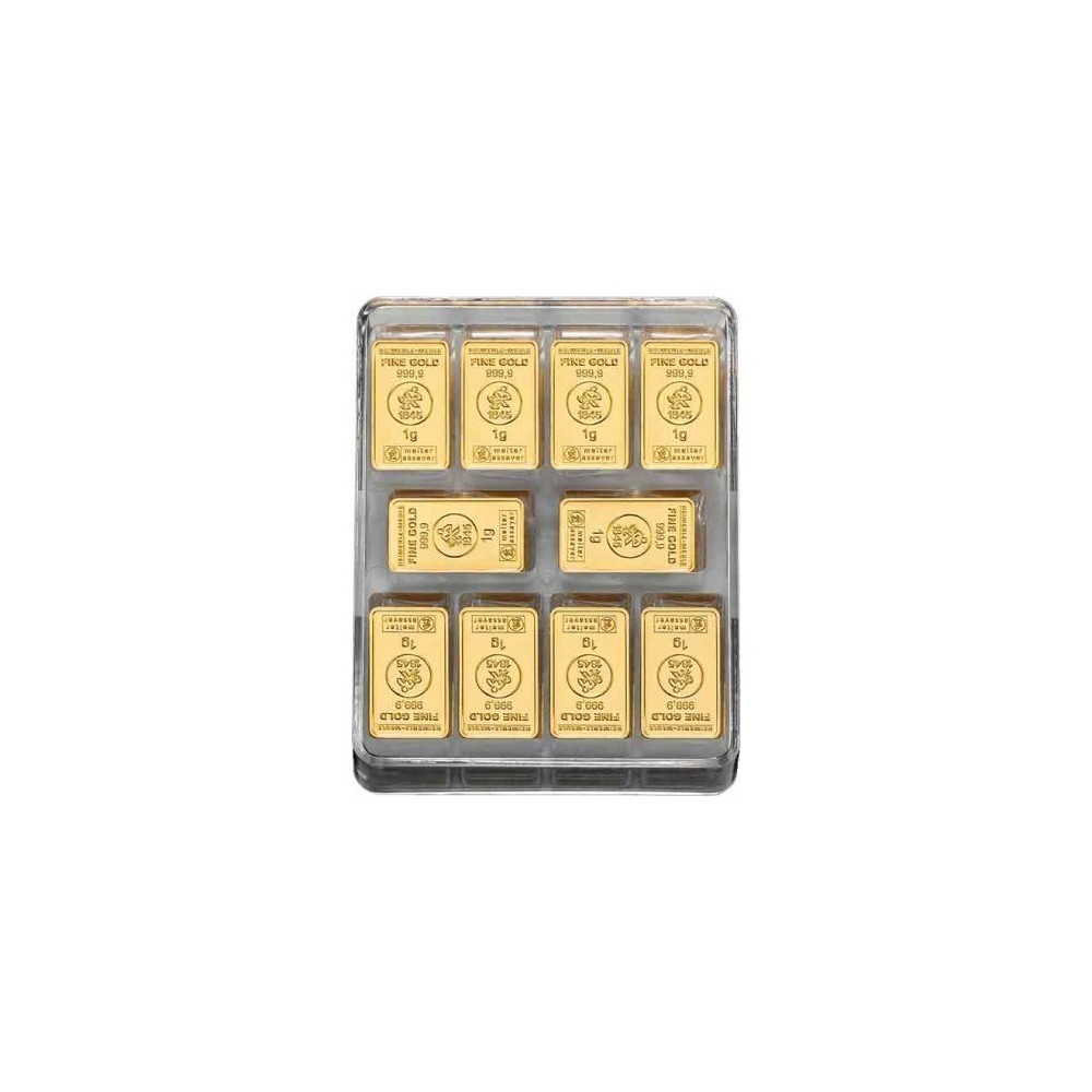 Gramm Goldbarren - 250x1g - Heimerle + Meule UnityBox Gramm Goldbarren - 250x1g - Heimerle + Meule UnityBox