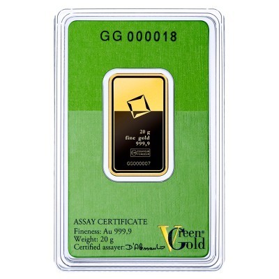 Valcambi Green Gold 20 g - investiční zlatý slitek