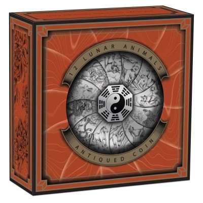12 Lunar Animals - 5 Oz- stříbrná kolorovaná starožitná mince (dodání 28.9)