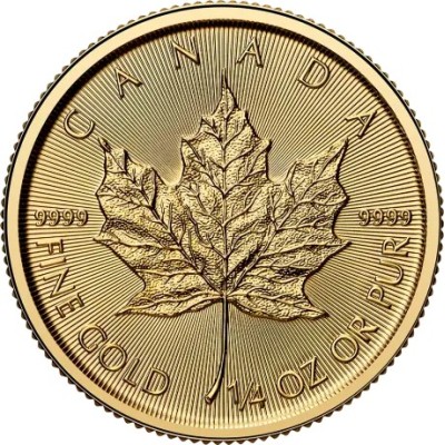 Kļavas lapa (2025) - 1/4 Oz - zelta investīciju monēta