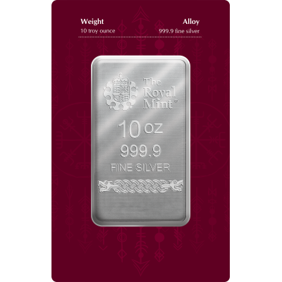 Ziemeļvalstu dievi - Odins - 10 oz - sudraba investīciju stienis
