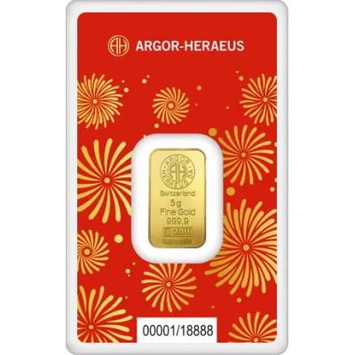Argor Heraeus - Čūskas gads (2025) - 5 g - zelta stienis