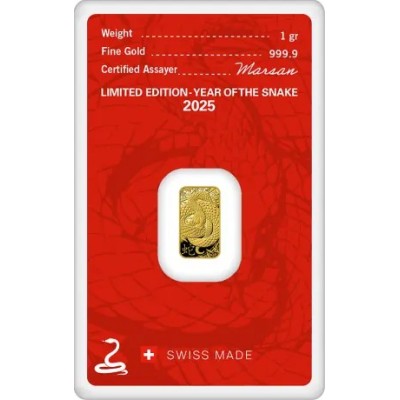 Argor Heraeus - Year of the Snake (2025) - 1 g - Gold Investment Bar