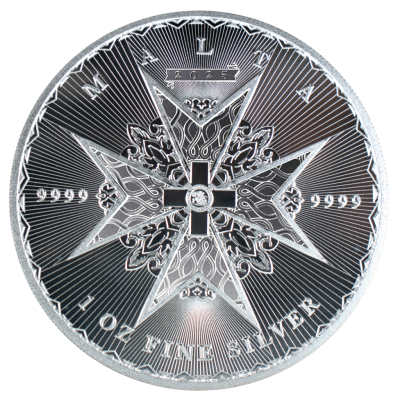 Maltas krusts (2025) - 1 Oz - sudraba investīciju monēta