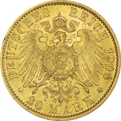 Vācijas impērijas 20 marka - 7,96 g - zelta investīciju monēta