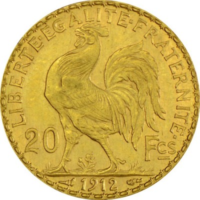 20 franki - 6,45 g - zelta investīciju monēta