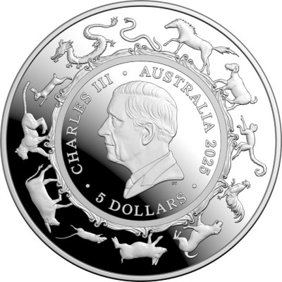 Čūskas gads - 1 unces - sudraba kolekcijas monēta