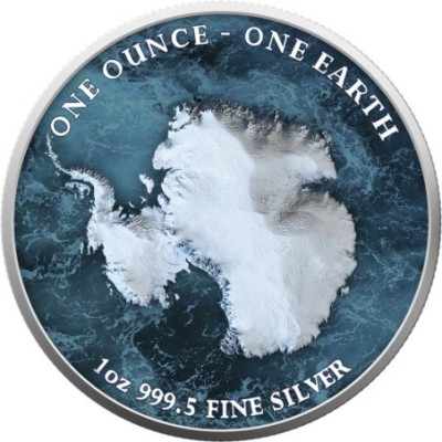 Zeme - 1 Oz - Antarktīda - Kolekcijas sudraba monēta