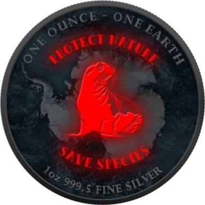 Zeme - 1 Oz - Antarktīda - Kolekcijas sudraba monēta