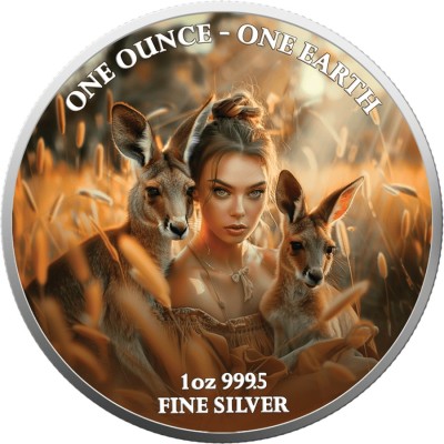 Zeme - 1 Oz - Austrālija - Kolekcijas sudraba monēta
