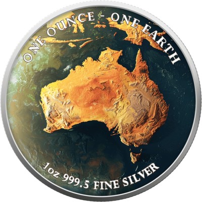 Zeme - 1 Oz - Austrālija - Kolekcijas sudraba monēta