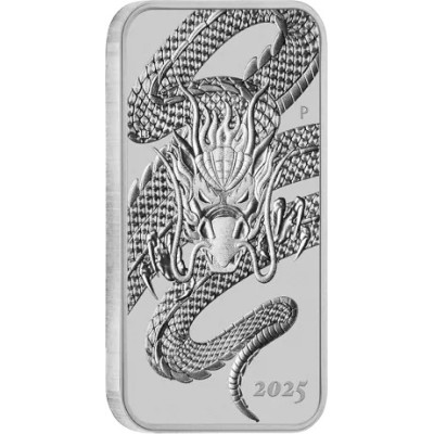 Pūķis Taisnstūra monēta (2025) - 1 Oz - Sudraba investīciju monēta