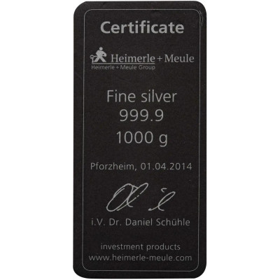 Heimerle + Meule - 1 KG - sudraba investīciju lietņi