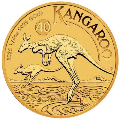 Austrālijas ķengurs (2026) - 1/4 Oz - zelta investīciju...