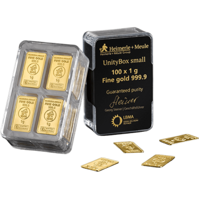 Heimerle + Meule Unity Bar 100 x 1 g - zelta investīciju stienis