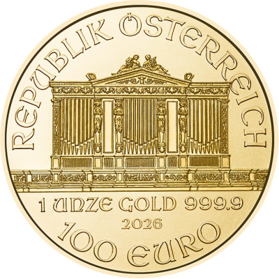 Vīnes filharmoniķi (EUR vecāki gadi) - 1 Oz - zelta investīciju monēta