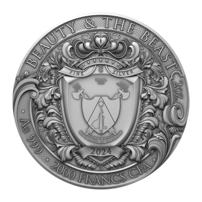 Skaistule un briesmonis - 2 unces - Kolekcijas sudraba monēta