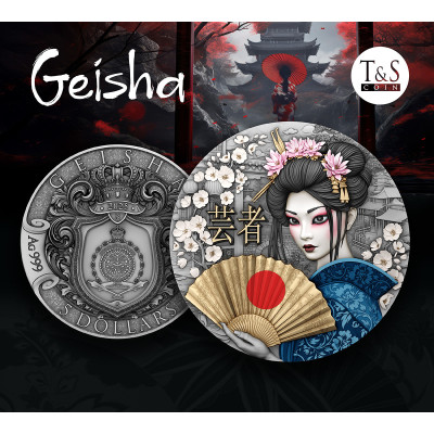 Geiša - 2 unces - sudraba kolekcijas monēta