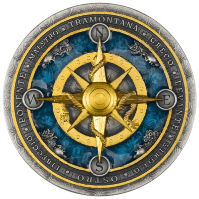 „Compass Rose“ (2026) – 2 Oz – sudraba kolekcijas monēta