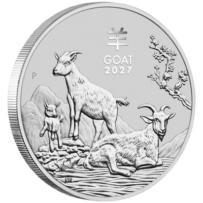 Lunar Goat (2027) – 1 unce – sudraba investīciju monēta
