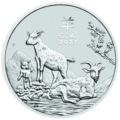 Lunar Goat (2027) – 1 kg – sudraba investīciju monēta