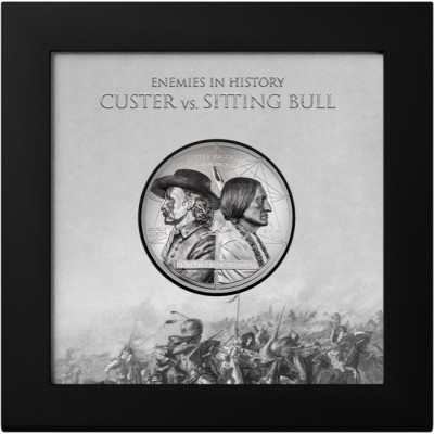 „Custer pret Sitting Bull“ (2026) – 2 unces – sudraba „proof“ kolekcijas monēta